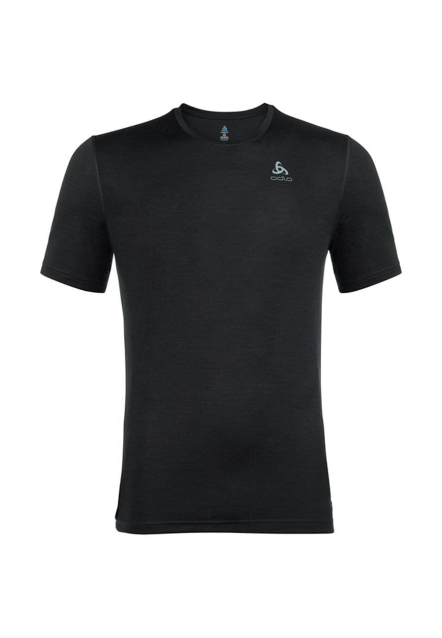 Odlo Herren Natural Merino 200 Base Layer T-Shirt mit Rundhalsausschnitt 111702 schwarz 
