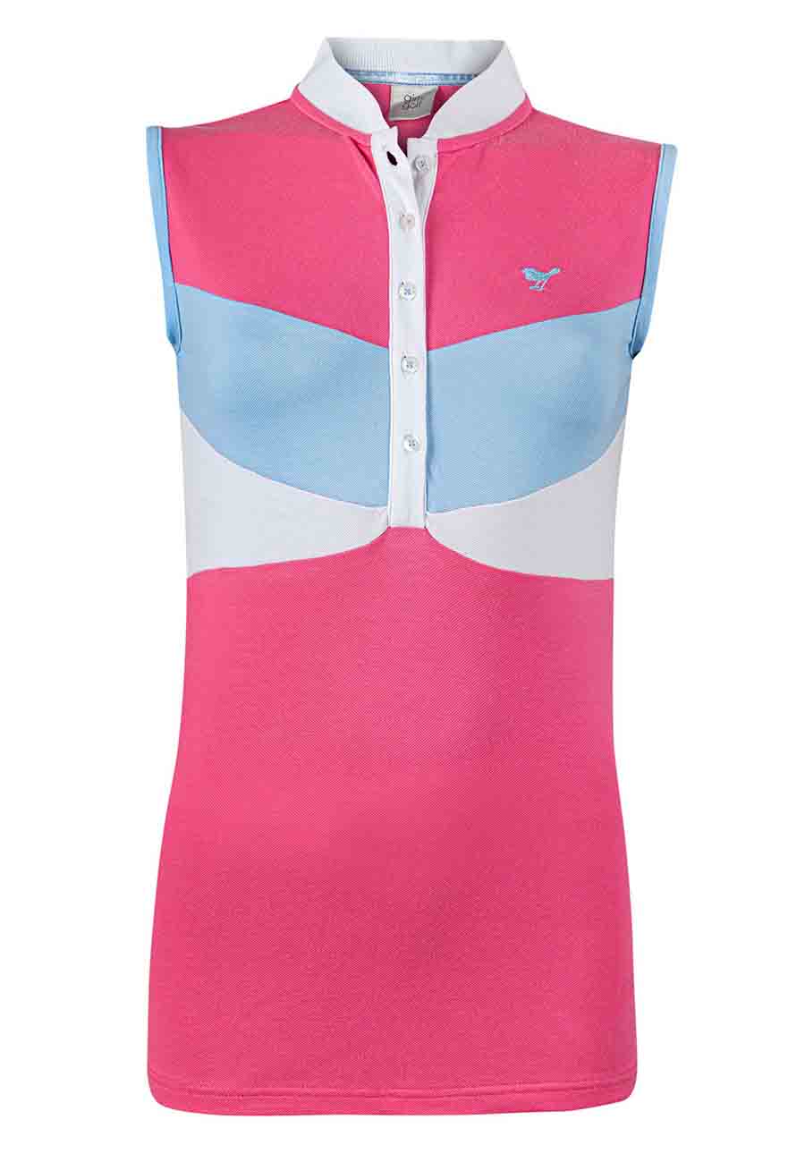 girls golf Damen sleeveless polo TRIBECCA pink