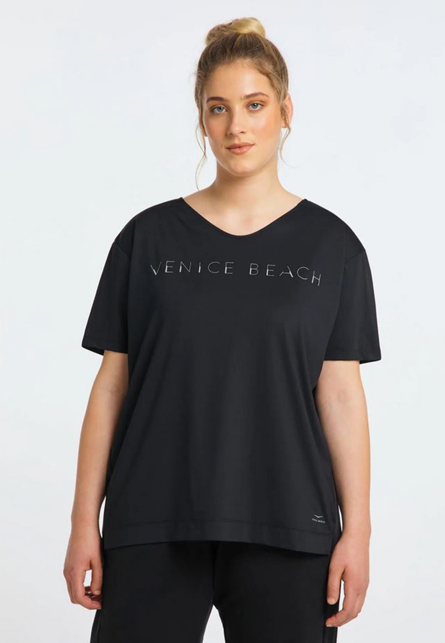 Venice Bach Damen ENNALY T-Shirt Shirt aus luftigem Funktionsmaterial Curvy Fit 100030 black
