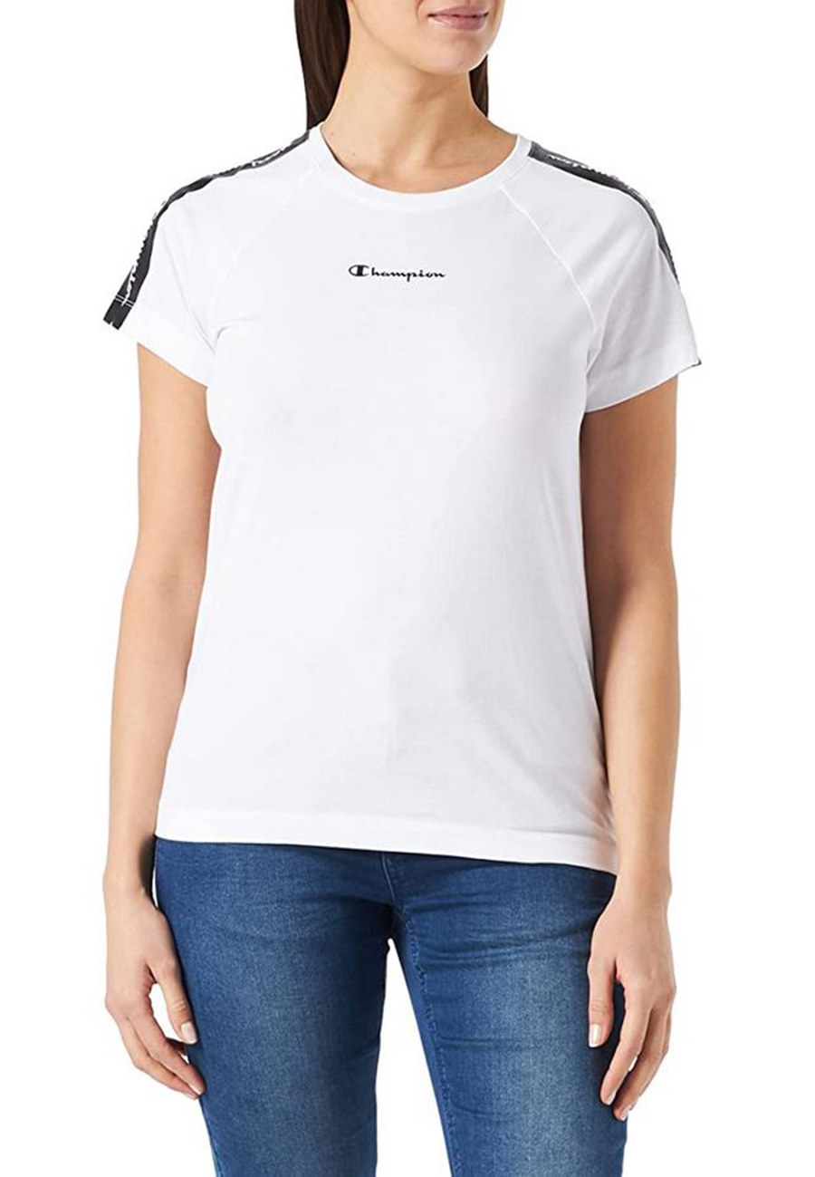 Champion Damen Sport Tape T-Shirt 115057 weiss