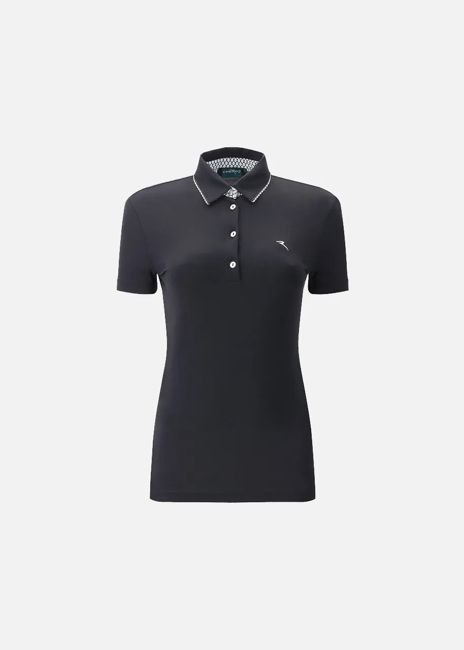 Chervo Damen Golf Poloshirt AROA 64889 schwarz