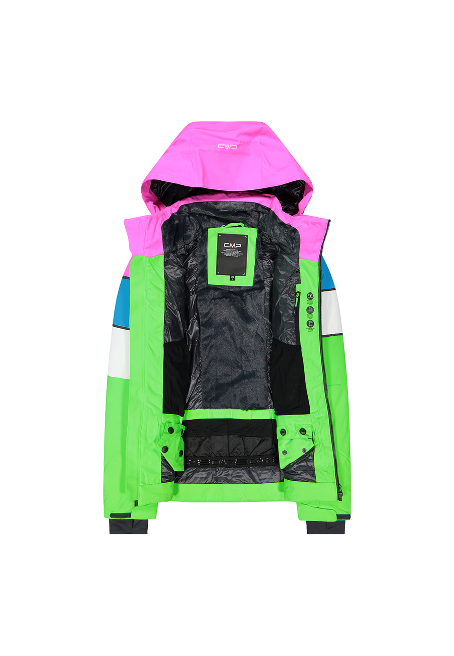 CMP Damen Skijacke mit Zip Hood 32W0236 neon grün