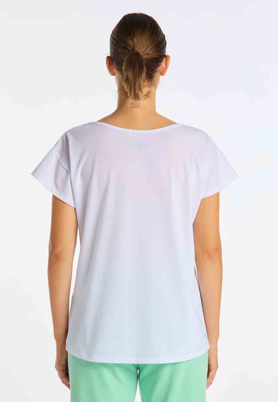 Venice Bach Damen TIANA T-Shirt Loose-fit Shirt mit Baumwollhaptik und Print 41285 weiss