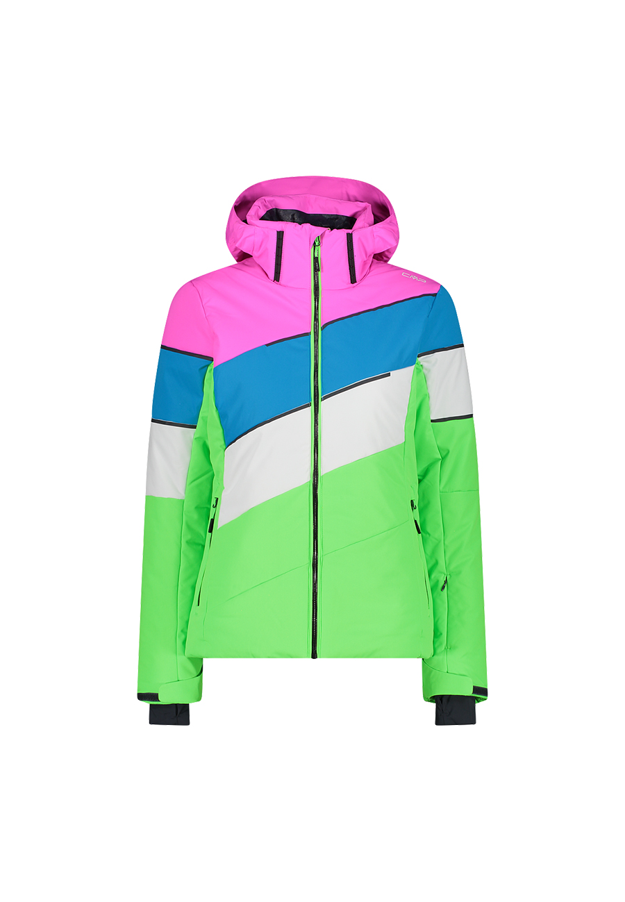 CMP Damen Skijacke mit Zip Hood 32W0236 neon grün
