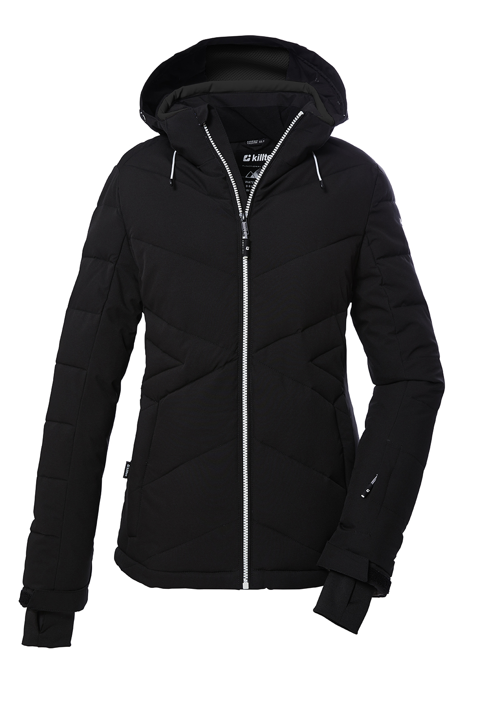 Killtec Damen KSW 90 Jacke in Daunenoptik mit abzippbarer Kapuze und Schneefang 39741 schwarz
