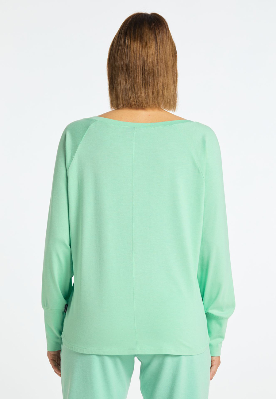 Venice Beach Damen LINI Sweatshirt Tolles Langarmshirt mit kleinem Print 16182 galaxy green