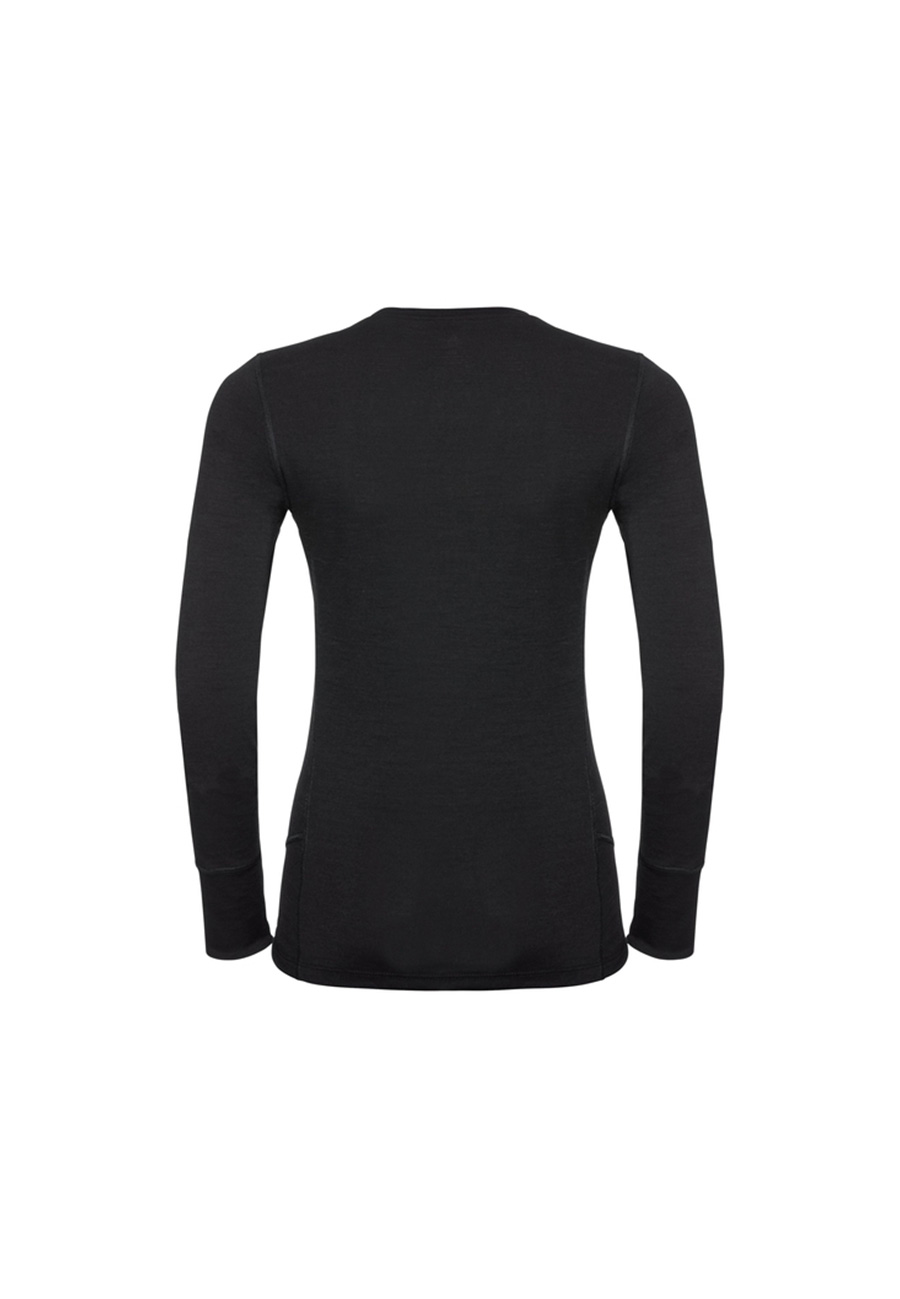 Odlo Damen NATURAL 100% MERINO WARM Funktionsunterwäsche Langarm-Shirt 110811 schwarz