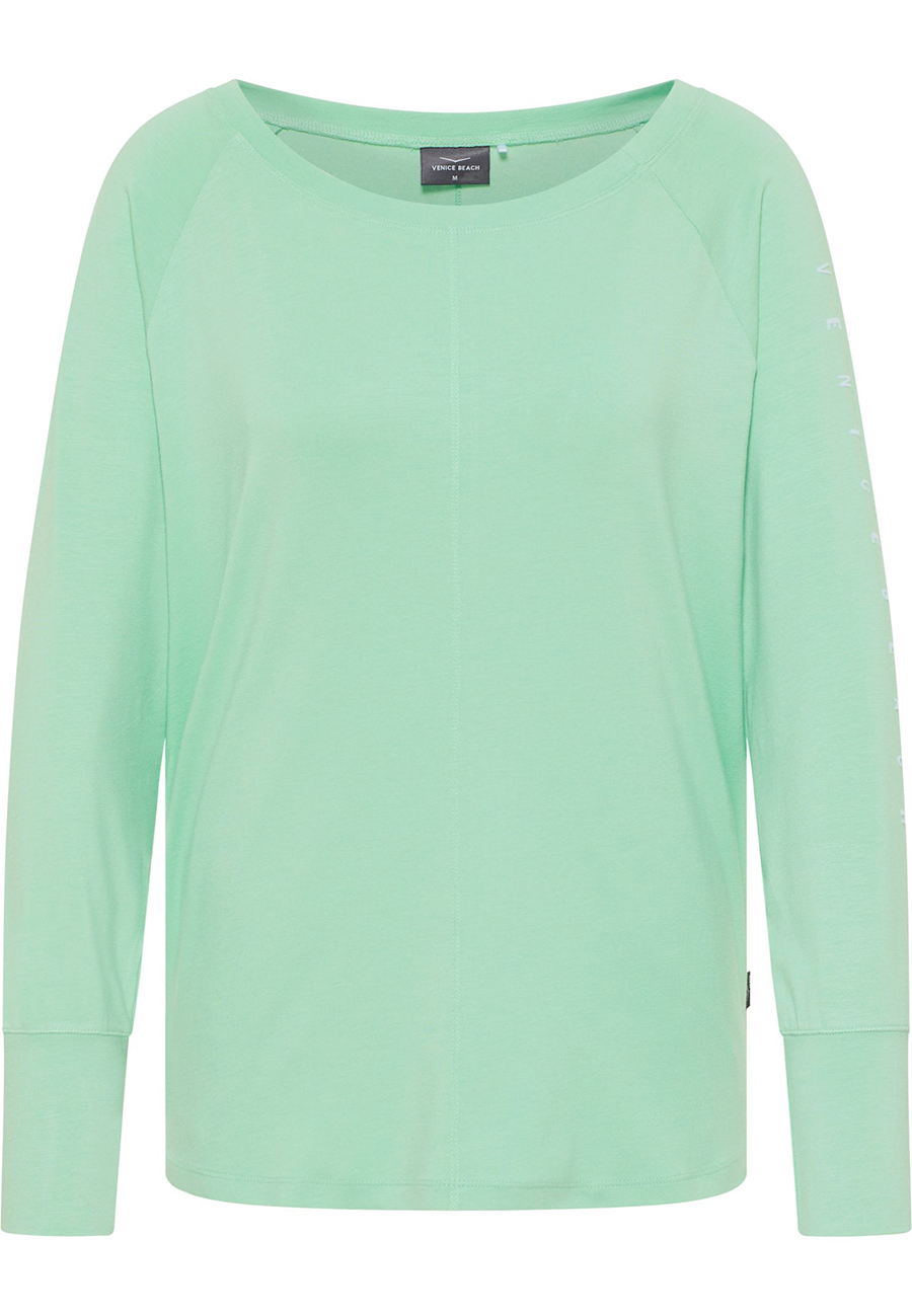 Venice Beach Damen LINI Sweatshirt Tolles Langarmshirt mit kleinem Print 16182 galaxy green